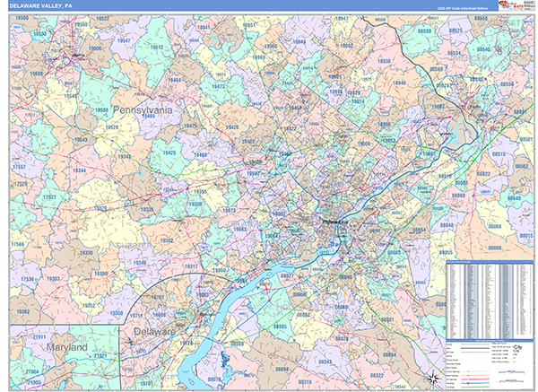 Delaware Valley Metro Area Wall Map
